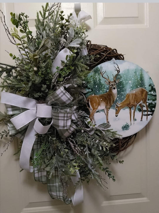 Deer Grapevine Wreath