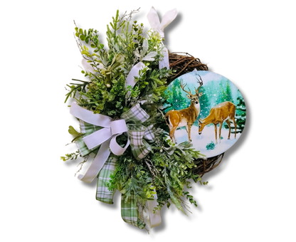 Deer Grapevine Wreath