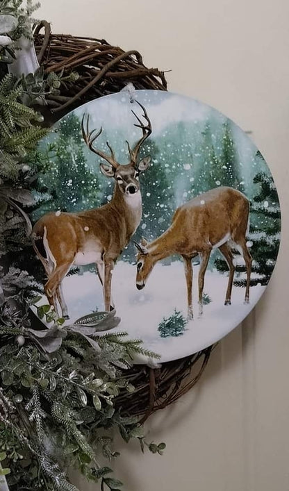 Deer Grapevine Wreath