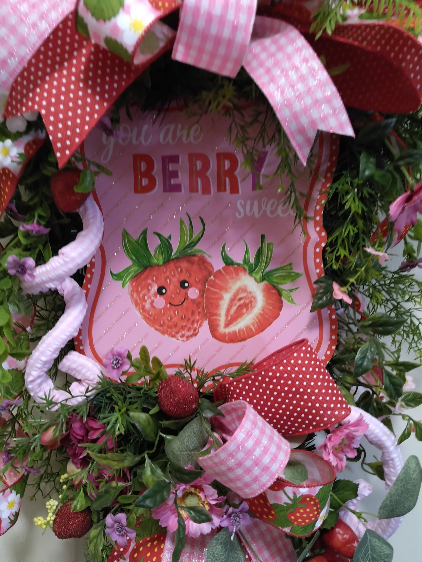 Sweet Strawberry Teardrop Wreath