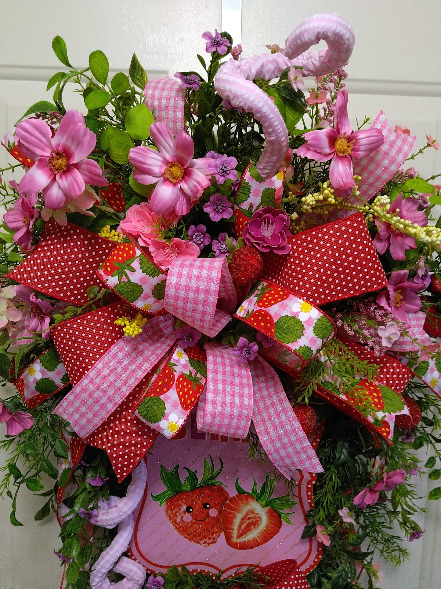 Sweet Strawberry Teardrop Wreath