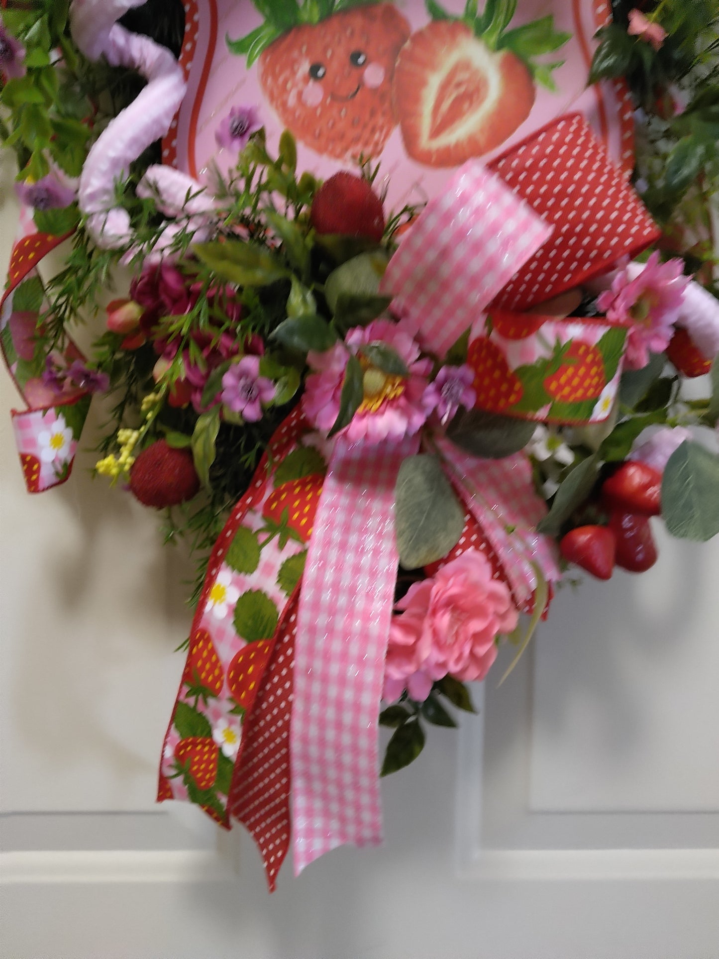 Sweet Strawberry Teardrop Wreath