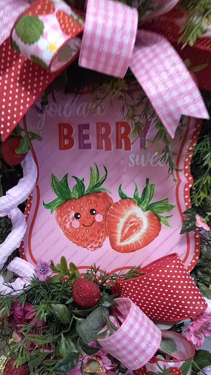 Sweet Strawberry Teardrop Wreath