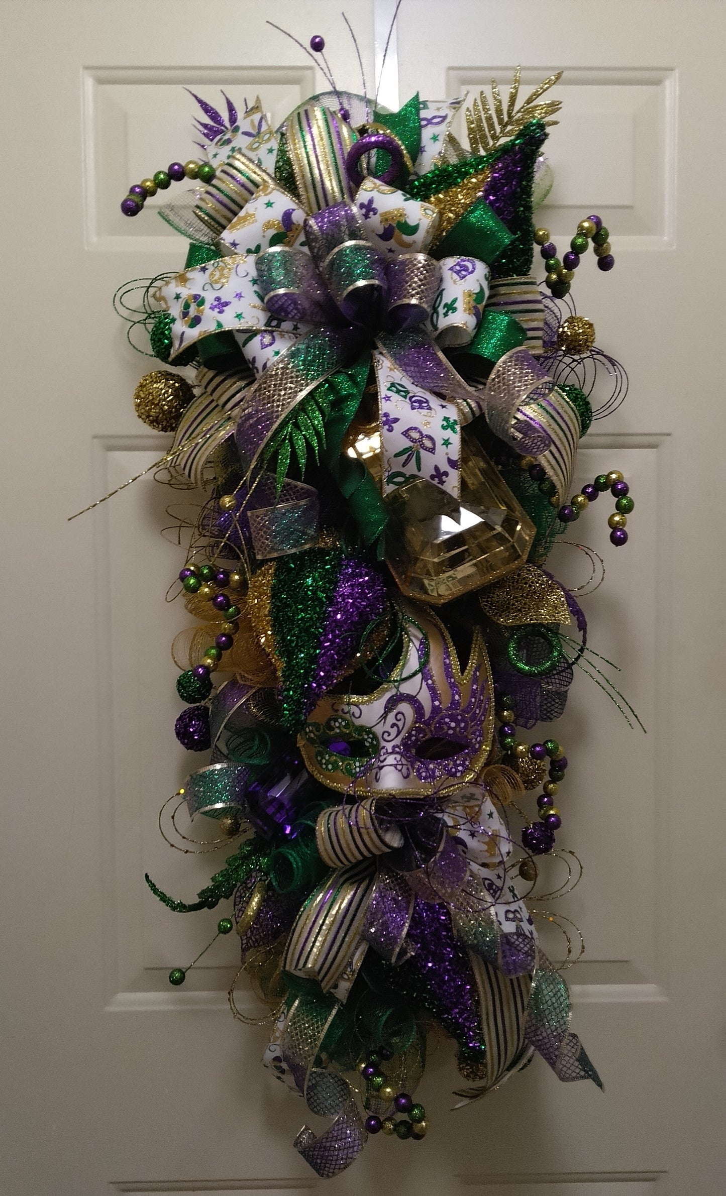 Mardi Gras swag wreath