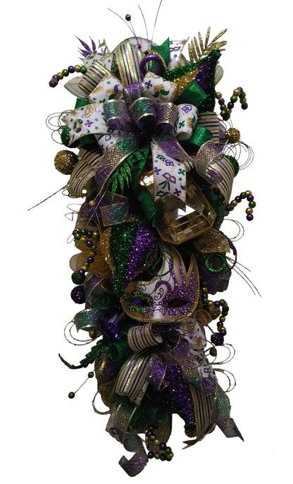 Mardi Gras swag wreath